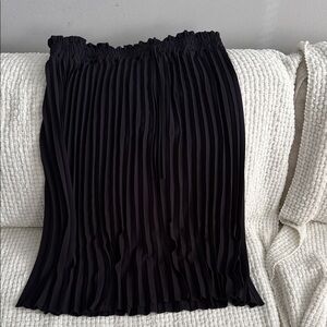 SHEIN Elegant Black Pleated A-Line Skirt